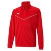 Puma teamRISE 1/4 Zip Top Kinder rot weiß – Bild 1