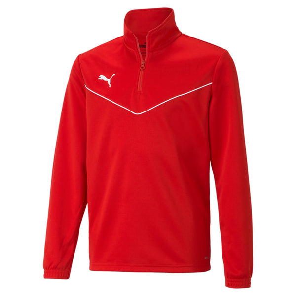 Puma teamRISE 1/4 Zip Top Kinder rot weiß – Bild 1
