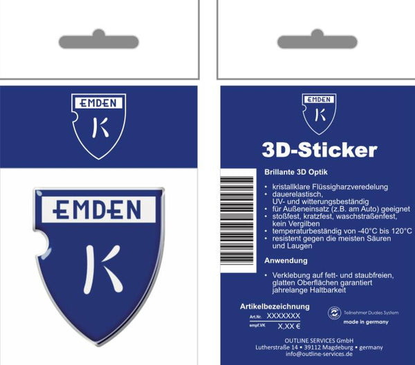 BSV Kickers Emden - 3D Aufkleber - Teamdealer