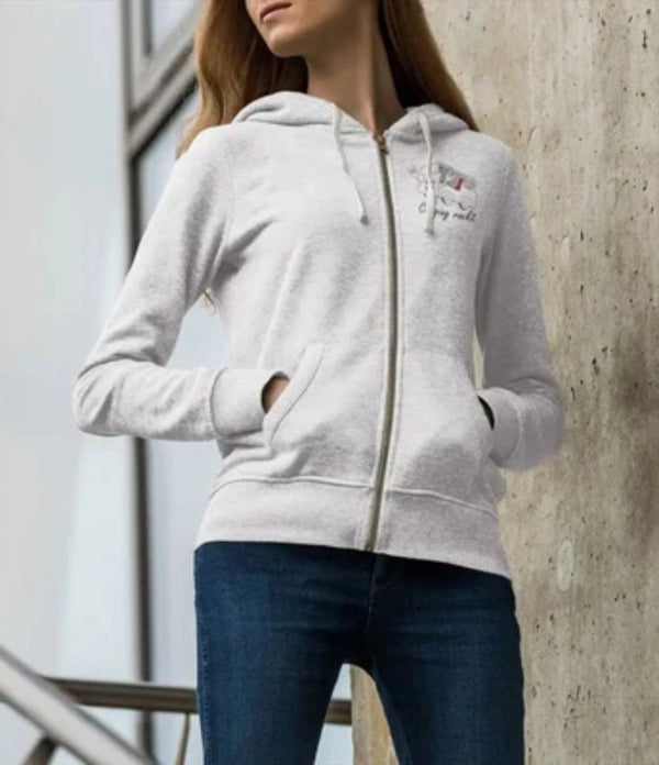 „Camping rockt!“ Damen Zip - Hoodie - Teamdealer