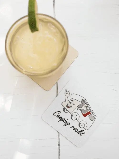 „Camping rockt!“ Untersetzer - Teamdealer