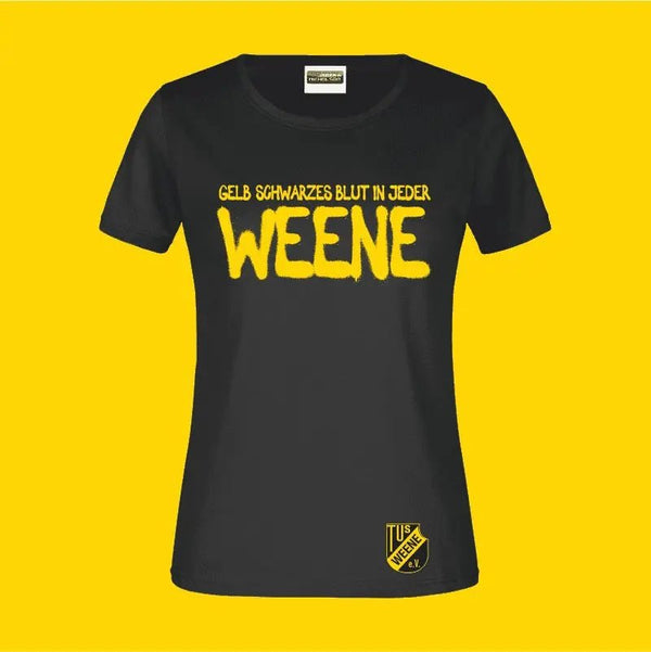Damenshirt Schwarz - gelbes Blut - Teamdealer
