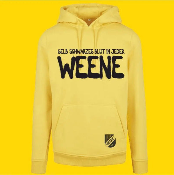 Hoodie Gelb - schwarzes Blut - Teamdealer