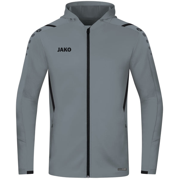 JAKO Kapuzenjacke Challenge - steingrau/schwarz - Teamdealer