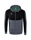 Erima Six Wings Trainingsjacke mit Kapuze - slate grey/schwarz – Bild 1
