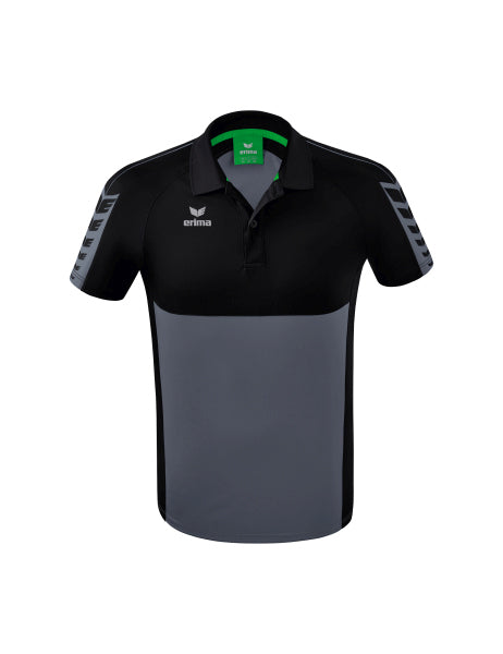 Erima Six Wings Poloshirt Herren - grau - Schwarz – Bild 1