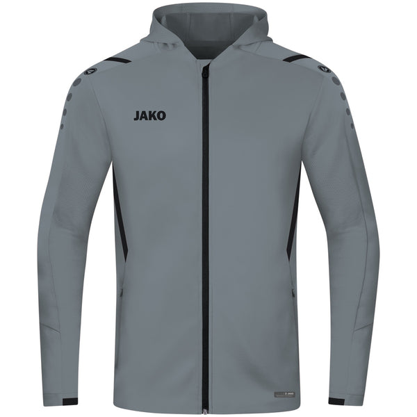 JAKO Kapuzenjacke Challenge - steingrau/schwarz – Bild 2