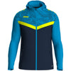 JAKO Kapuzenjacke Iconic - marine/JAKO blau/neongelb – Bild 3