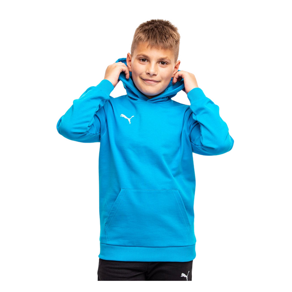 Puma teamGOAL Casuals Hoodie Kinder blau weiß – Bild 11