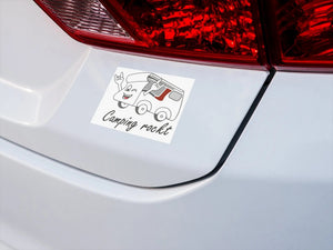 „Camping rockt!“ Autoaufkleber - Teamdealer