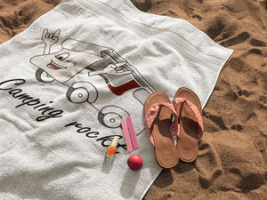 „Camping rockt!“ Badehandtuch - Teamdealer