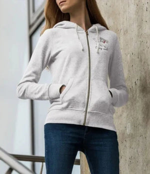 „Camping rockt!“ Damen Zip - Hoodie - Teamdealer
