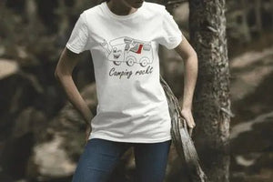 „Camping rockt!“ Damenshirt - Teamdealer