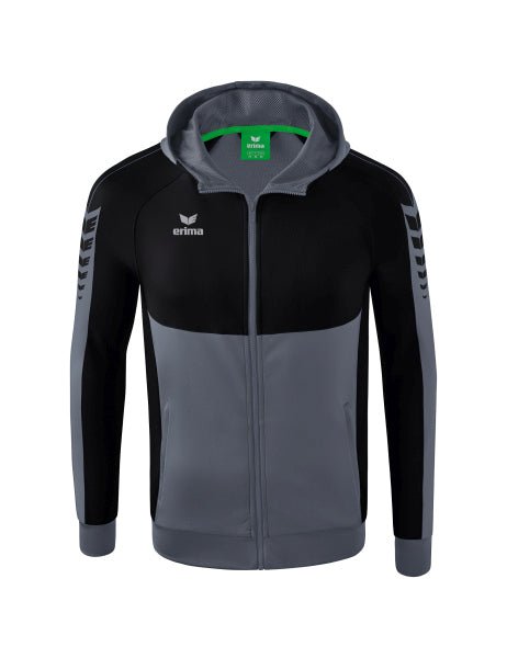 Erima Six Wings Trainingsjacke mit Kapuze - slate grey/schwarz - Teamdealer
